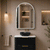 Arco Arch 700mm x 1000mm Frontlit LED Mirrored Shaving Cabinet, Matte Black