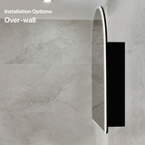 Arco Arch 700mm x 1000mm Frontlit LED Mirrored Shaving Cabinet, Matte Black