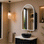 Arco Arch 700mm x 1000mm Frontlit LED Mirrored Shaving Cabinet, Matte Black