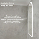 Arco Arch 700mm x 1000mm Frontlit LED Mirrored Shaving Cabinet, Matte White