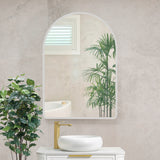 Arco Arch 700mm x 1000mm Frontlit LED Mirrored Shaving Cabinet, Matte White