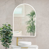 Arco Arch 700mm x 1000mm Frontlit LED Mirrored Shaving Cabinet, Matte Black