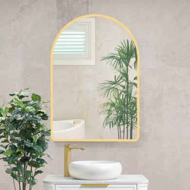 Arco Arch 700mm x 1000mm Frontlit LED Mirrored Shaving Cabinet, Matte Black
