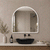 Arco Arch 800mm x 800mm Frontlit LED Mirrored Shaving Cabinet, Matte Black