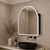 Arco Arch 800mm x 800mm Frontlit LED Mirrored Shaving Cabinet, Matte Black