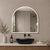 Arco Arch 800mm x 800mm Frontlit LED Mirrored Shaving Cabinet, Matte Black