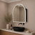 Arco Arch 800mm x 800mm Frontlit LED Mirrored Shaving Cabinet, Matte Black