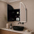 Arco Arch 800mm x 800mm Frontlit LED Mirrored Shaving Cabinet, Matte Black