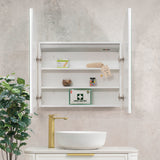 Arco Arch 800mm x 800mm Frontlit LED Mirrored Shaving Cabinet, Matte White