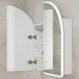 Arco Arch 800mm x 800mm Frontlit LED Mirrored Shaving Cabinet, Matte White