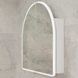 Arco Arch 800mm x 800mm Frontlit LED Mirrored Shaving Cabinet, Matte White