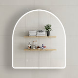 Arco Arch 850mm x 1100mm Frontlit LED Mirrored Shaving Cabinet, Matte White