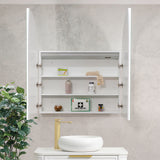Arco Arch 850mm x 1000mm Frontlit LED Mirrored Shaving Cabinet, Matte White