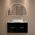Arco Arch 1200mm x 800mm Frontlit LED Mirrored Shaving Cabinet, Matte Black