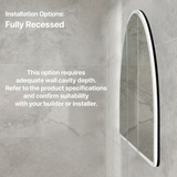 Arco Arch 1200mm x 800mm Frontlit LED Mirrored Shaving Cabinet, Matte Black
