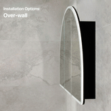 Arco Arch 1200mm x 800mm Frontlit LED Mirrored Shaving Cabinet, Matte Black