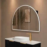 Arco Arch 1200mm x 800mm Frontlit LED Mirrored Shaving Cabinet, Matte Black