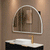 Arco Arch 1200mm x 800mm Frontlit LED Mirrored Shaving Cabinet, Matte Black