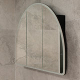 Arco Arch 1200mm x 800mm Frontlit LED Mirrored Shaving Cabinet, Matte Black