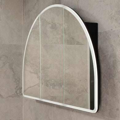 Arco Arch 1200mm x 800mm Frontlit LED Mirrored Shaving Cabinet, Matte Black