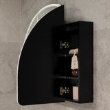 Arco Arch 1200mm x 800mm Frontlit LED Mirrored Shaving Cabinet, Matte Black