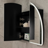 Arco Arch 1200mm x 800mm Frontlit LED Mirrored Shaving Cabinet, Matte Black