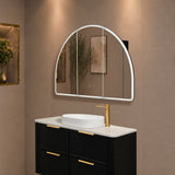 Arco Arch 1200mm x 800mm Frontlit LED Mirrored Shaving Cabinet, Matte Black