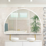 Arco Arch 1200mm x 800mm Frontlit LED Mirrored Shaving Cabinet, Matte White