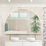 Arco Arch 1200mm x 800mm Frontlit LED Mirrored Shaving Cabinet, Matte White