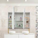 Arco Arch 1200mm x 800mm Frontlit LED Mirrored Shaving Cabinet, Matte White