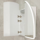 Arco Arch 1200mm x 800mm Frontlit LED Mirrored Shaving Cabinet, Matte White