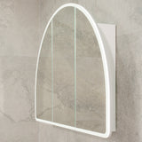 Arco Arch 1200mm x 800mm Frontlit LED Mirrored Shaving Cabinet, Matte White