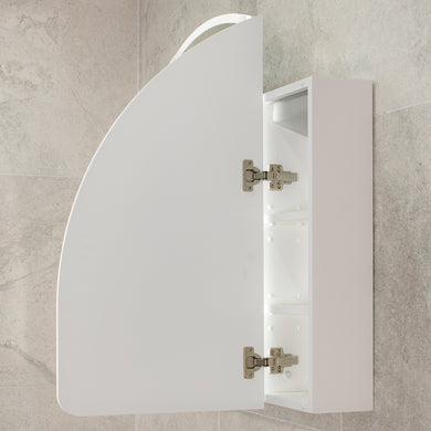 Arco Arch 1200mm x 800mm Frontlit LED Mirrored Shaving Cabinet, Matte White