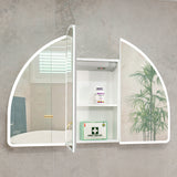 Arco Arch 1200mm x 800mm Frontlit LED Mirrored Shaving Cabinet, Matte White