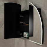 Arco Arch 1500mm x 1000mm Frontlit LED Mirrored Shaving Cabinet, Matte Black