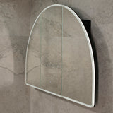 Arco Arch 1500mm x 1000mm Frontlit LED Mirrored Shaving Cabinet, Matte Black
