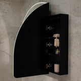 Arco Arch 1500mm x 1000mm Frontlit LED Mirrored Shaving Cabinet, Matte Black