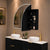 Arco Arch 1500mm x 1000mm Frontlit LED Mirrored Shaving Cabinet, Matte Black