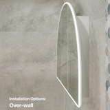 Arco Arch 1500mm x 1000mm Frontlit LED Mirrored Shaving Cabinet, Matte White