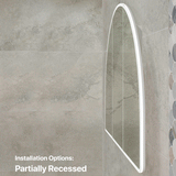 Arco Arch 1500mm x 1000mm Frontlit LED Mirrored Shaving Cabinet, Matte White