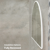 Arco Arch 1500mm x 1000mm Frontlit LED Mirrored Shaving Cabinet, Matte White