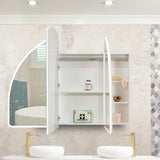 Arco Arch 1500mm x 1000mm Frontlit LED Mirrored Shaving Cabinet, Matte White