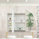 Arco Arch 1500mm x 1000mm Frontlit LED Mirrored Shaving Cabinet, Matte White