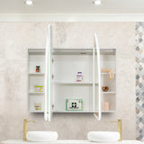 Arco Arch 1500mm x 1000mm Frontlit LED Mirrored Shaving Cabinet, Matte White