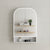 Tura Arch 600mm x 900mm Fronlit LED Mirrored Shaving Cabinet with Exposed Shelf, Matte White