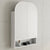 Tura Arch 600mm x 900mm Fronlit LED Mirrored Shaving Cabinet with Exposed Shelf, Matte White