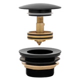 Dome Pop Short Bath Waste 40mm, with Pull-Out Basket, Matte Black