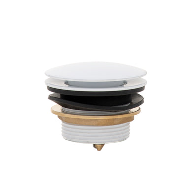 Dome Pop Short Bath Waste 40mm, with Pull-Out Basket, Matte White