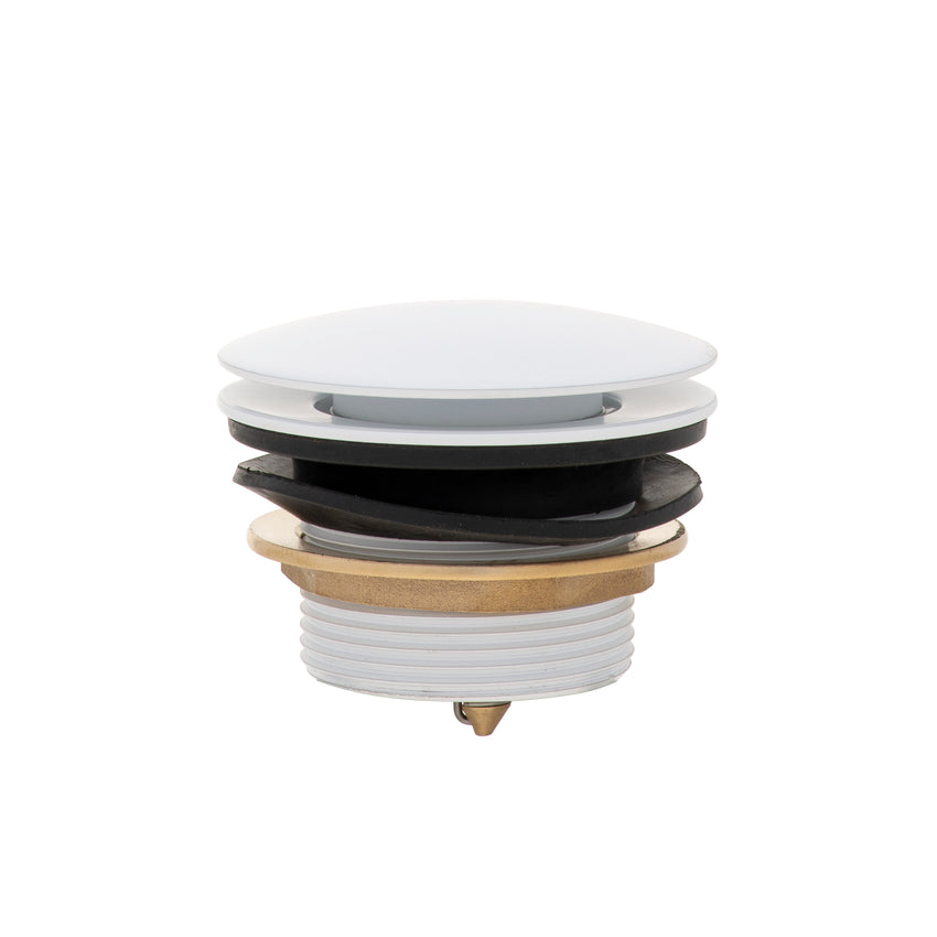 Dome Pop Short Bath Waste 40mm, with Pull-Out Basket, Matte White