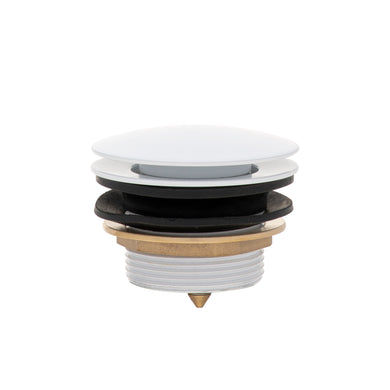Dome Pop Short Bath Waste 40mm, with Pull-Out Basket, Gloss White